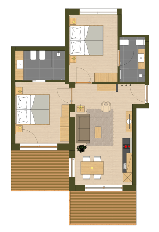 Room plan holiday flat Relax